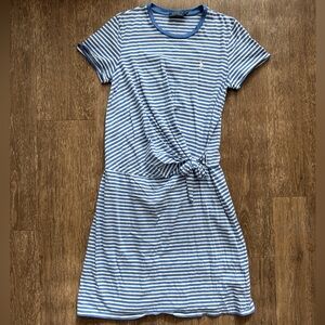 Ralph Lauren Blue and White Striped Midi Dress